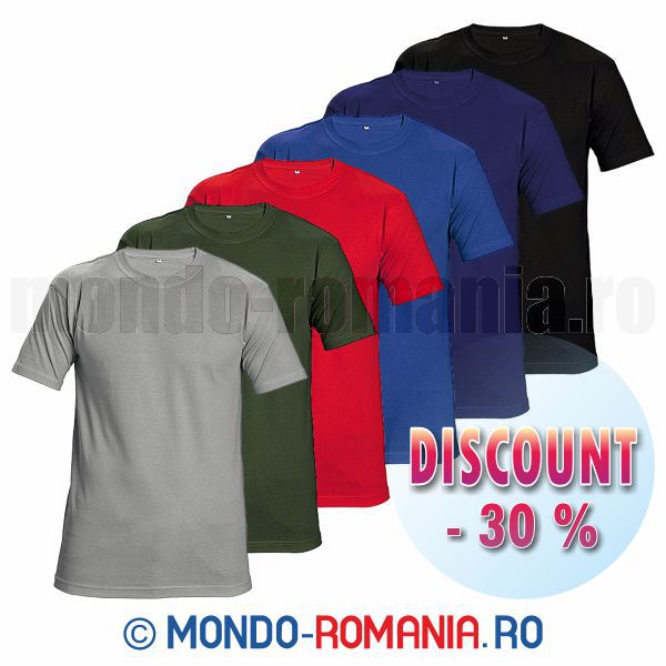 Tricou din bumbac cu guler din elastan - Tricouri elastan